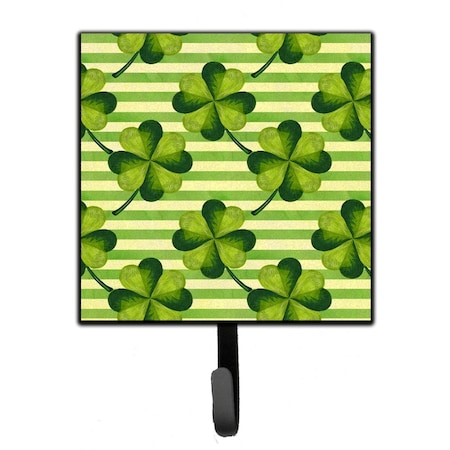 Carolines Treasures Watercolor Shamrock Stripes Leash or Key Holder, 4.25 x 1 x 7 in. BB7557SH4